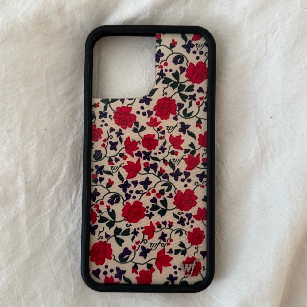 Wildflower 13 Pro Max Red and Black Floral Phone Case